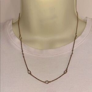 Gold Plated 18” Necklace with Crystal Accents